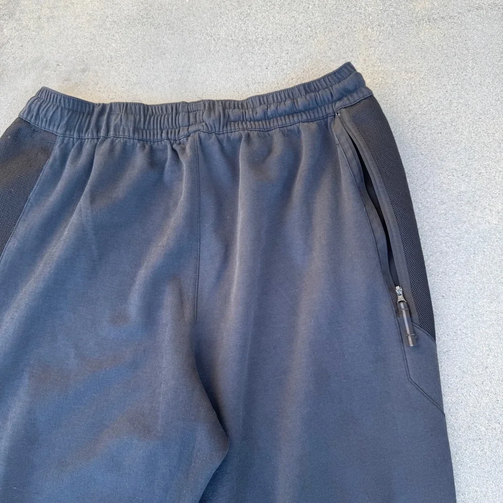 Nike Dri-FIT Mens Training Pants Black Mesh Panel Joggers XXL